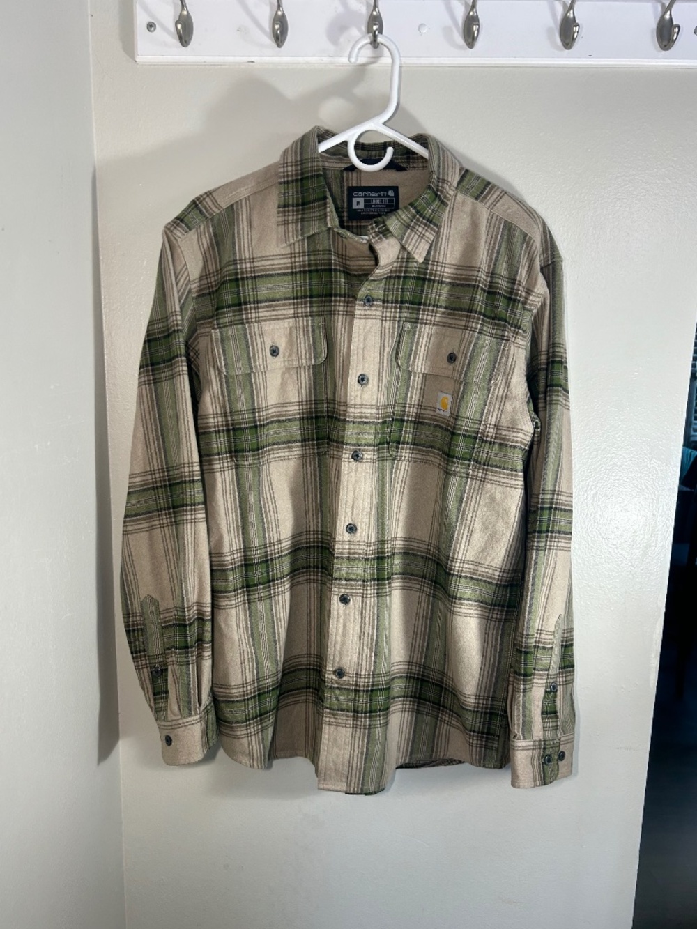 Rugged Flex™ Relaxed Fit Midweight Flannel Long-Sleeve Plaid Shirt Size M